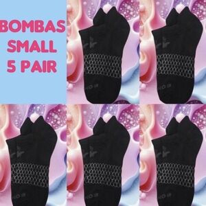 Bombas Ankle Socks Small 5 Pair Womens Honeycomb Black/Grey BNWT
